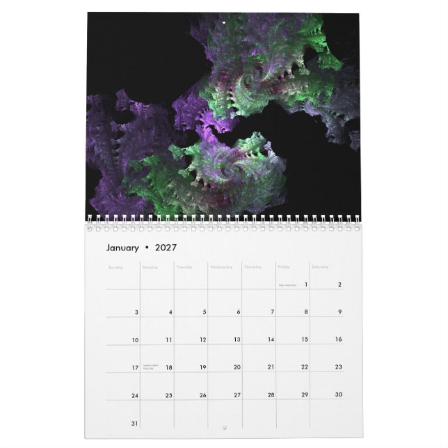 Fractals for 2015 v1 calendar (Jan 2027)