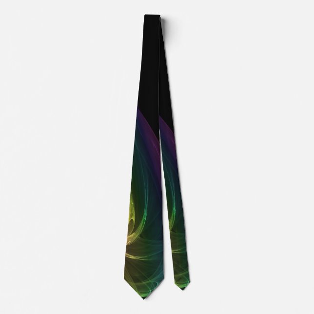 Fractals on black multicolor many to chose from tie (Front)