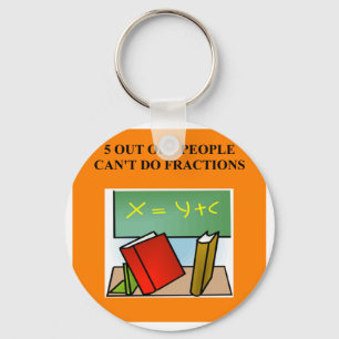 fraction math joke key ring