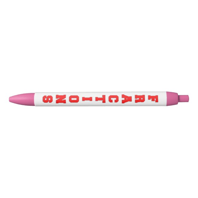 Fractions Black Ink Pen (Front)