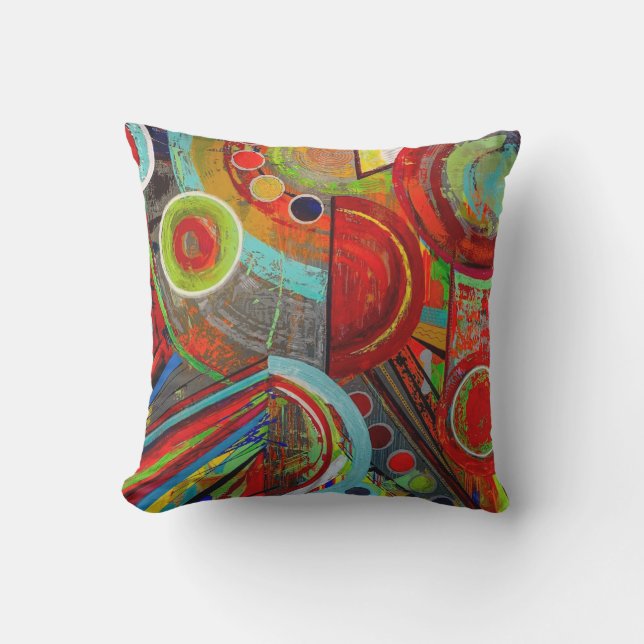 Fractured 16 x 16 Poly Throw Pillow (Front)