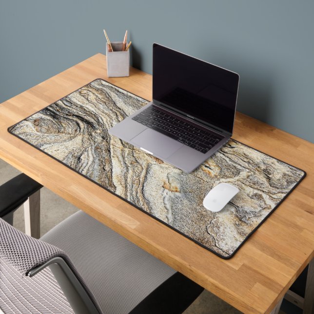 Fractured Colourful Marble Stone Desk Mat (Office 2)