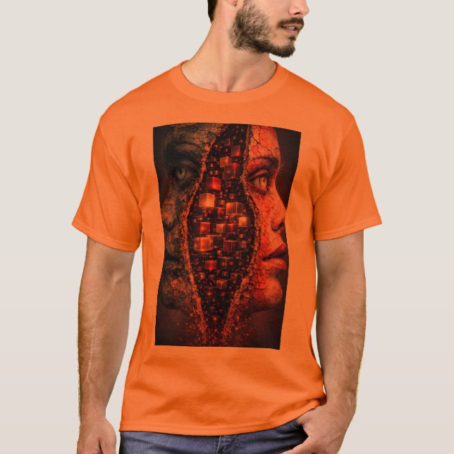 Fractured Dimensions – Surreal Abstract Dual Face T-Shirt (Front)