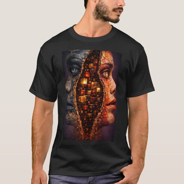 Fractured Dimensions – Surreal Abstract Dual Face T-Shirt (Front)