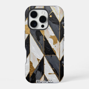 Fractured Glimmer: Golden Veins iPhone 16 Pro Case