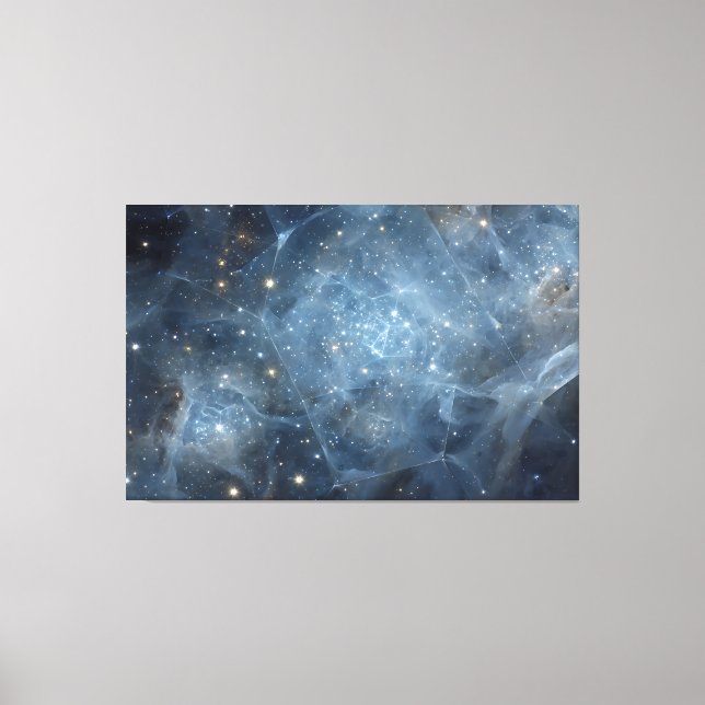Fractured Nebula Starfield Cosmic Geometry Canvas Print (Front)