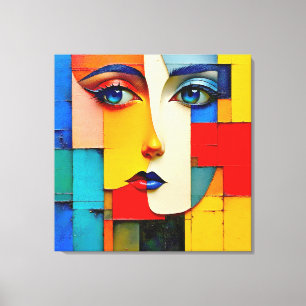 "Fractured Realities" – An Abstract Portrait Canvas Print