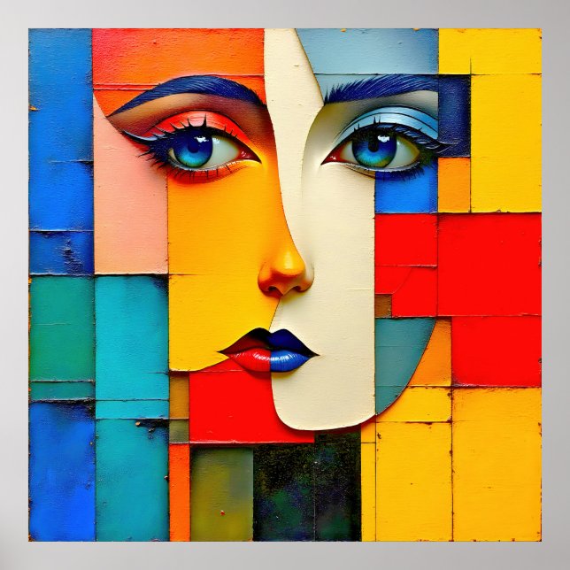 "Fractured Realities" – An Abstract Portrait Poster (Front)
