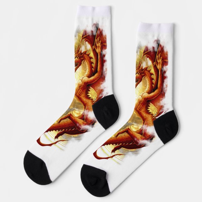 Fractured Sun Dragon Socks (Left)