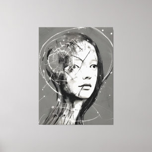 Fractured Woman Postcard Canvas Print