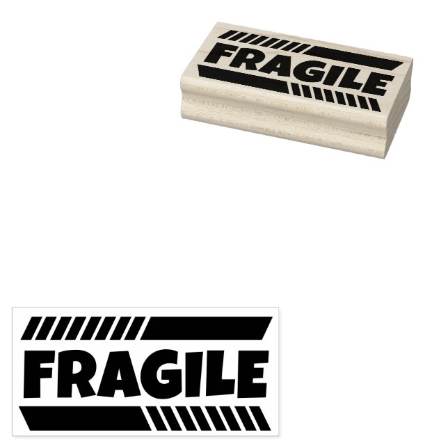 Fragile Bold Custom Rubber Stamp (Stamped)