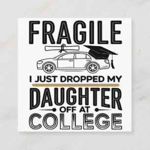 Fragile College Drop-Off Design with Car Illustrat Enclosure Card