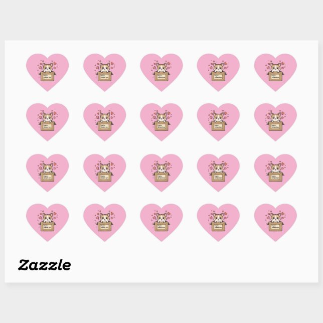 Fragile: Contains Love Heart Sticker (Sheet)