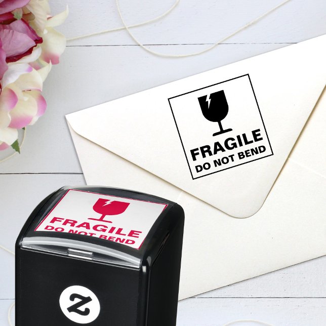 Fragile Do Not Bend Custom Image Text Self-inking Stamp (Creator Uploaded)