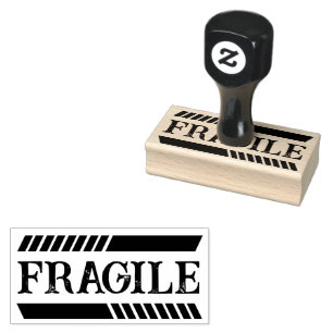 Fragile Do Not Drop Handle with Care Rubber Stamp