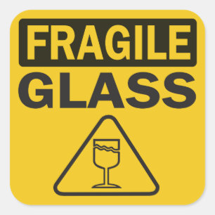 Fragile Glass shipping or mailing Square Sticker