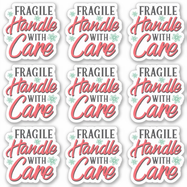 Fragile Handle With Care Business Packaging Label (Front)