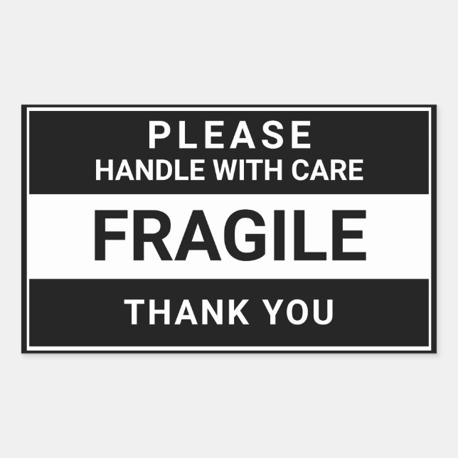 Fragile Handle With Care Business Rectangular Sticker (Front)