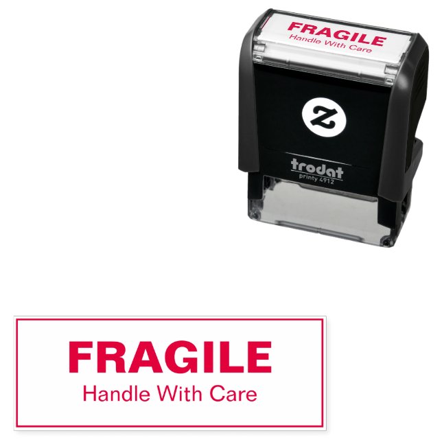 Fragile Handle with Care Business Template Self-inking Stamp (In Situ)