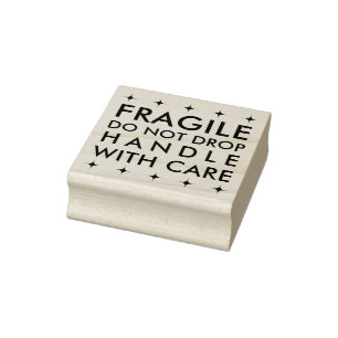 Fragile Handle with Care Custom Rubber Stamp