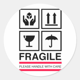 Fragile Handle with care graphic label design