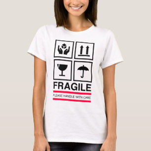 Fragile Handle with care graphic label design T-Shirt