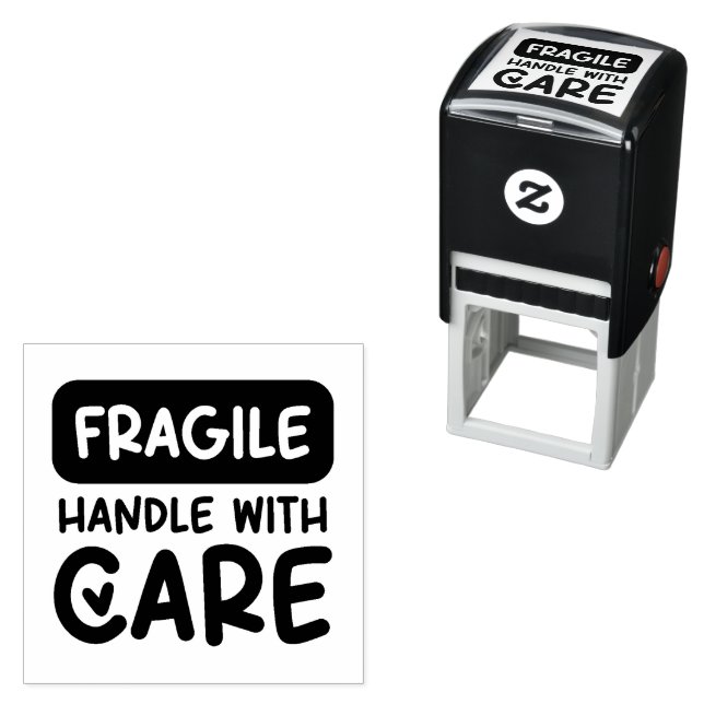 FRAGILE Handle With Care Heart Self-inking Stamp (In Situ)