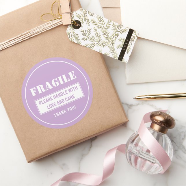 Fragile Handle With Care Mailing and Packaging Classic Round Sticker (Gifting)