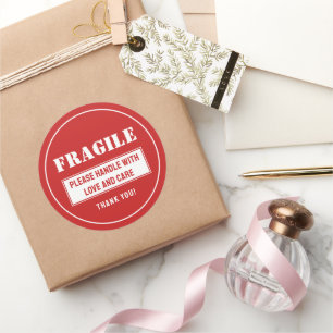 Fragile Handle With Care Mailing and Packaging Classic Round Sticker