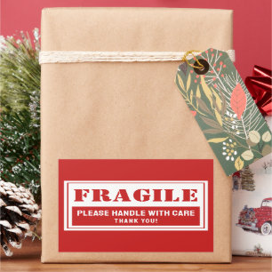Fragile Handle With Care Mailing and Packaging Rectangular Sticker