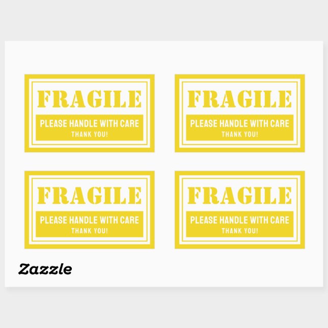 Fragile Handle With Care Mailing and Packaging Rectangular Sticker (Sheet)