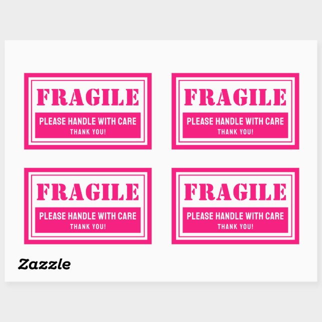 Fragile Handle With Care Mailing and Packaging Rectangular Sticker (Sheet)