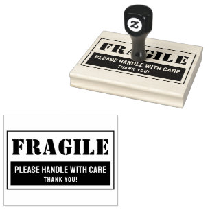 Fragile Handle With Care Mailing and Packaging Rubber Stamp