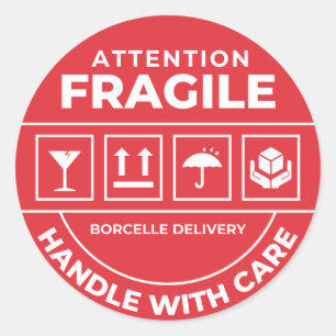 Fragile Handle With Care Shipping Sticker