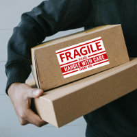 Fragile Label Red White Shipping Warning Sticker