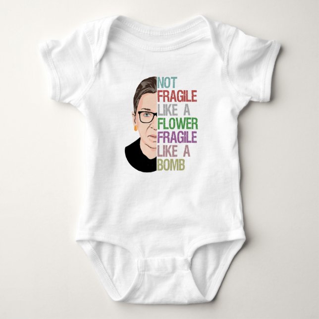 Fragile Like a Bomb RBG Baby Bodysuit (Front)