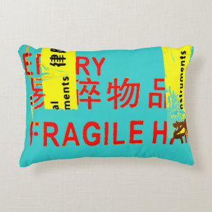 FRAGILE Markings - COOL Asian Characters Decorative Cushion