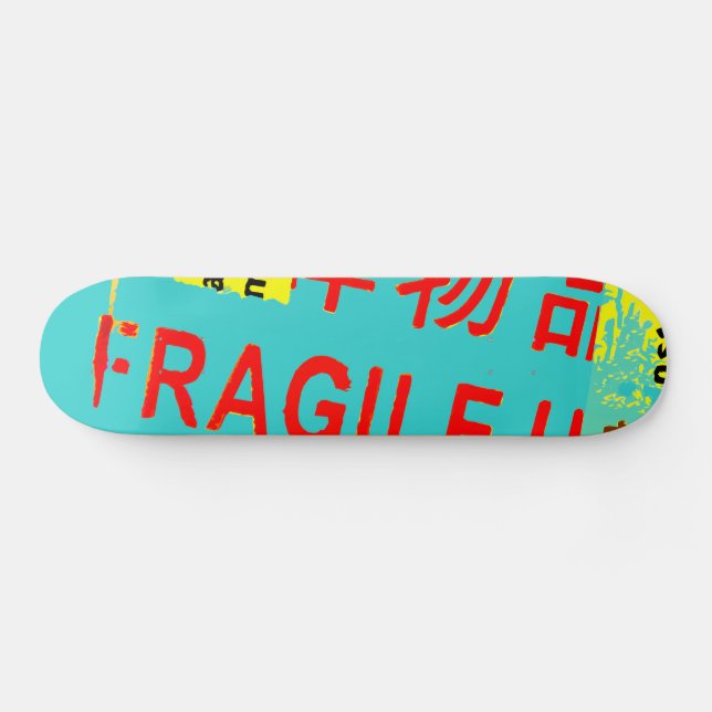 FRAGILE Markings - Torn Peeled Package Skateboard (Horz)
