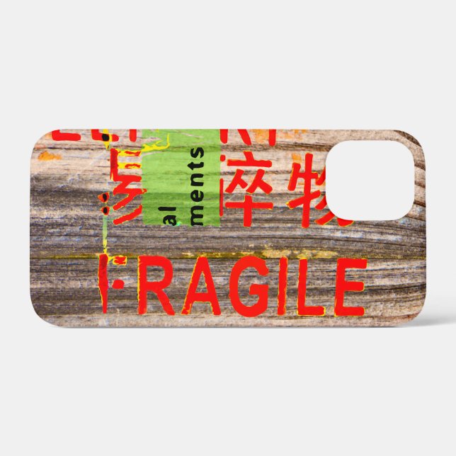 FRAGILE Markings - Torn Peeled - Wood Texture Case (Back (Horizontal))