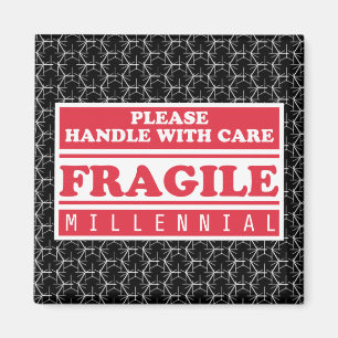 Fragile Millennial, Handle With Care Bubble Wrap Magnet