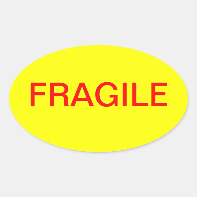 Fragile Oval Sticker (Front)