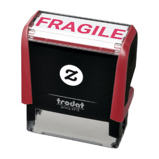 FRAGILE Red Self- Inking Rubber Stamp