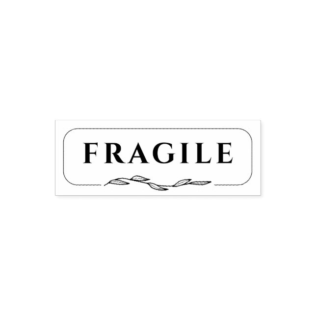  FRAGILE Shipping Mailing Moving Botanical Frame Self-inking Stamp (Design)