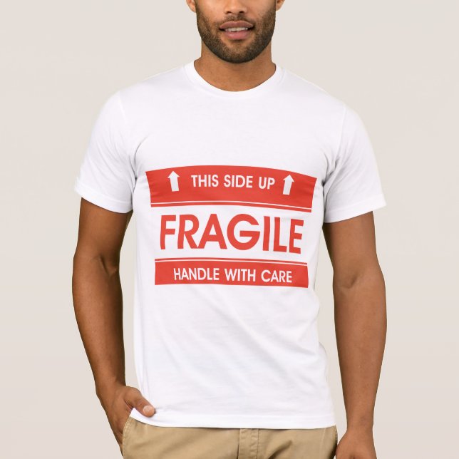 Fragile Sign Mens T-Shirt (Front)
