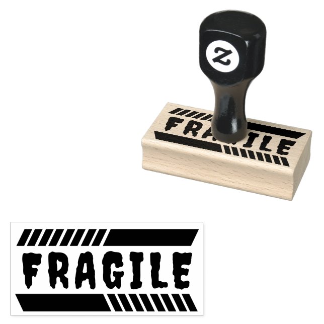 Fragile Spooky Rubber Stamp (Stamped)