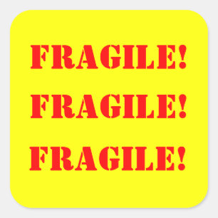 Fragile Square Strickers Square Sticker