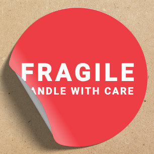 Fragile Sticker Handle with Care Red