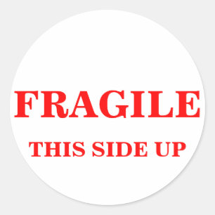 FRAGILE THIS SIDE UP shipping label