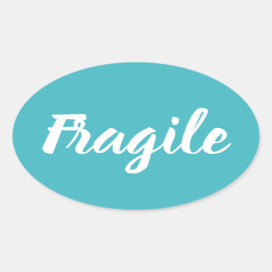 Fragile trendy modern minimalist business oval sticker