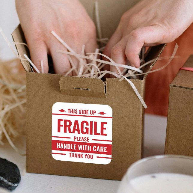 Fragile White Red Label Shipping Warning Sticker (Creator Uploaded)